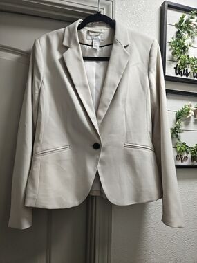 H&M Cream Single-Button Blazer